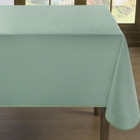 1 Nappe carrée, PVC 350g/m², ourlet renforcé, aspect lin, imperméable, pour jardin, balcon, cuisine, été (1/5)
