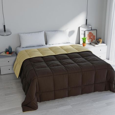 Couette d'hiver Elegant Deux Tons, Marron/Crème, 260x260 cm (1/5)