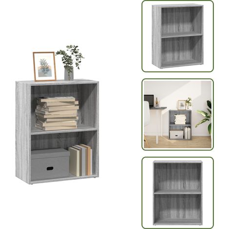 vidaXL Bücherregal Grau Sonoma 60x30x77 cm Holzwerkstoff