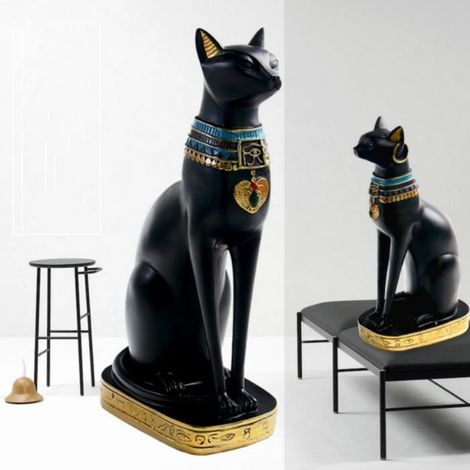 Ancient Egyptien Bastet Déesse Dieu Cat Pharaoh Figurine Statue Vintage Home Desk Decor Ornement Cadeau (1/4)