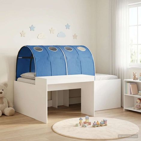 vidaXL Letto con Tunnel 3 pz Rovere Artigianale e Blu (1/5)