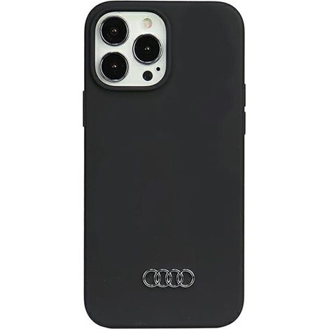 Coque en silicone Audi pour iPhone 13 Pro Max 6,7 pouces, noire/noire, rigide AU-LSRIP13PM-Q3/D1-BK (1/4)