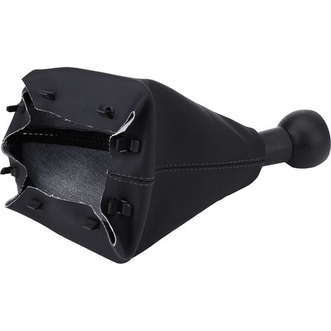Schaltsack und Schaltknauf aus Leder für 5-Gang-Schaltgetriebe in Peugeot 307, 308, 607, 608 und Citroën C3 und C5, Komplettset, schwarz, für den Fahrzeuginnenraum (1/5)