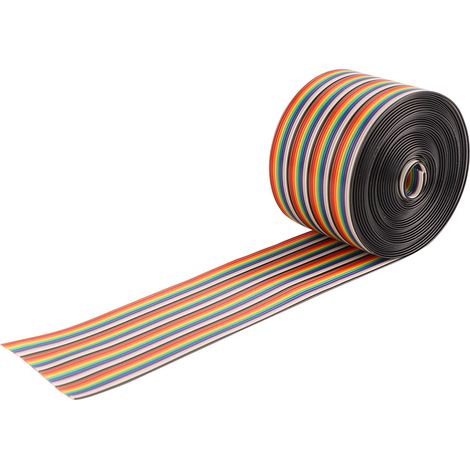 Câble plat arc-en-ciel 40P, espacement de 1,27 mm, largeur du fil : 5,08 cm (5 mètres)