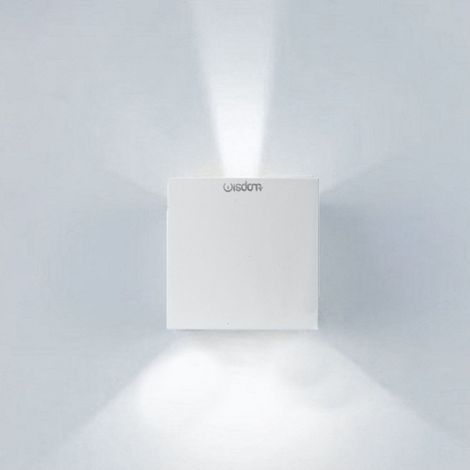 Trade Shop - APPLIQUE LED CUBO LAMPADA ZU PARETE WISDOM 6W 810LM REGULABLE LUCE UPDOWN IP65 -