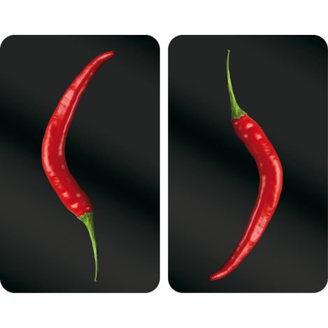 Wenko – Protection plaque de cuisson en verre – Lot de 2 – Verre trempé – 30x52 cm – Résistante aux éraflures et à la chaleur – Pour plaques induction et gaz