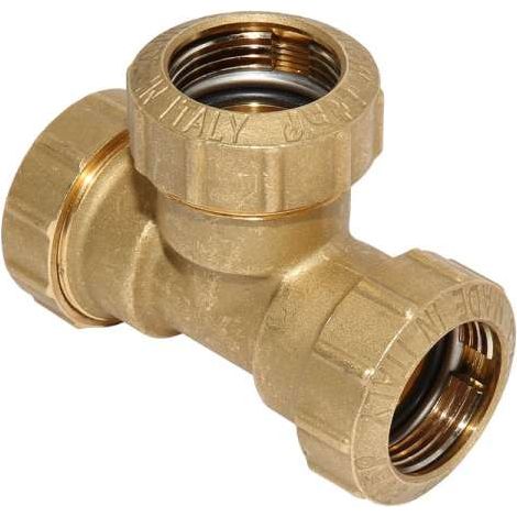 PE-Rohr T-Stück Ø 20 mm 1/2'' Verbinder Verschraubung Messing MS 58 DVGW