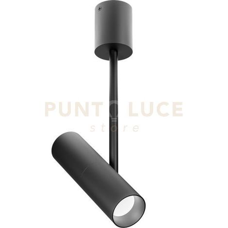 GFA1453C- FARETTO SPOT ORIENTABILE 1 LUCE ATTACCO LED 3000K 992LM 12W COLORE NERO SATINATO D.5,5CM H.42CM