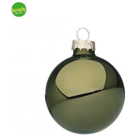 Pallina per albero di Natale color Verde Foresta lucida in vetro di alta qualità -4 Palline Ø 10 cm