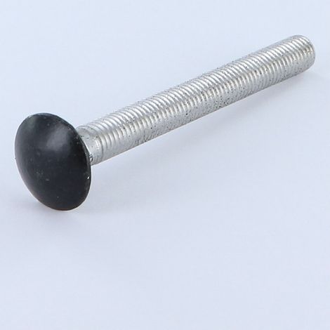 TRCC JAPY tête ronde collet carré M7X65 Pas de 100 Filetage total Aluminium RAL9005 noir foncé 30%-1 pièce