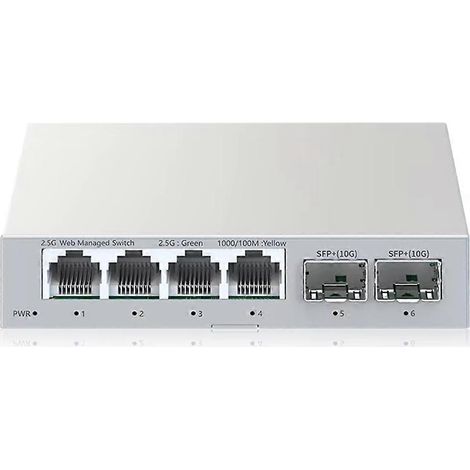 Commutateur Ethernet administrable intelligent 2,5 GbE, 4 ports RJ45, 2 ports SFP+ 10G, pour laboratoire domestique (prise UE). (1/5)