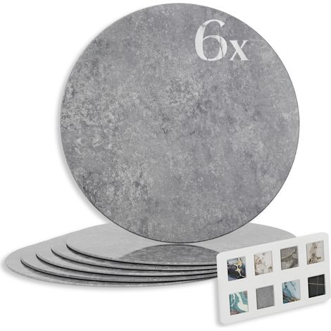 HEXIM Marmorplatten Optik Kreis Set 6 Stück SPC Dekor Fliesen innen außen: 8235, 6 Stück (1/5)