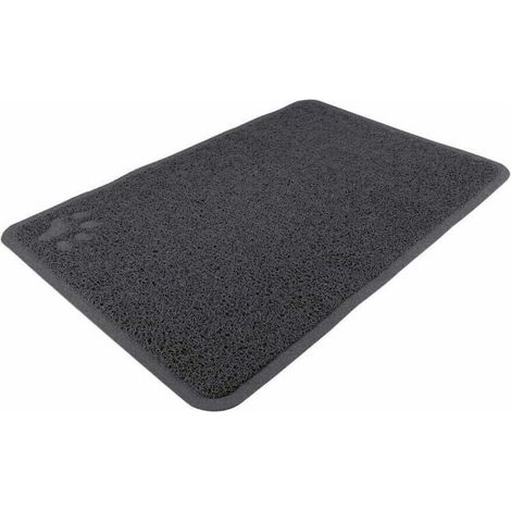 Tapis pour bac à litière, PVC, 40 × 60 cm, anthracite - enlève la litière des pattes (1/4)