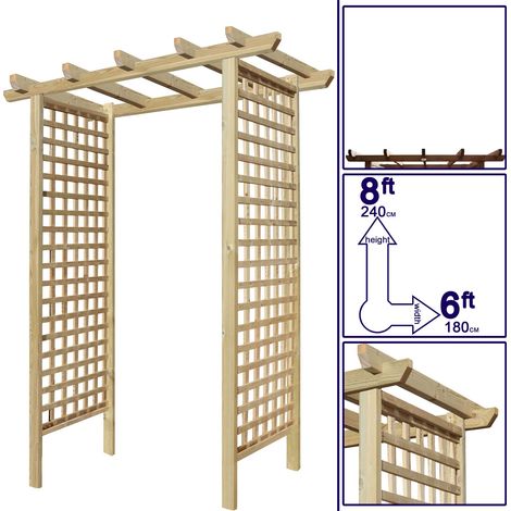 Premier Archway 8ft x 6ft Privacy Square Trellis Sides