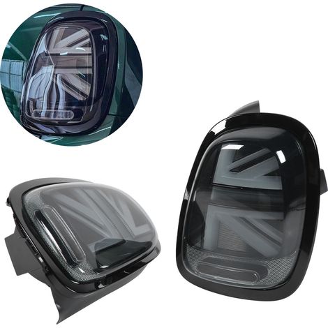 Modification de voiture : ensemble de feux arrière à LED pour MINI Cooper F55 14-20, une paire avec cadre noir fumé de chaque côté. (1/5)