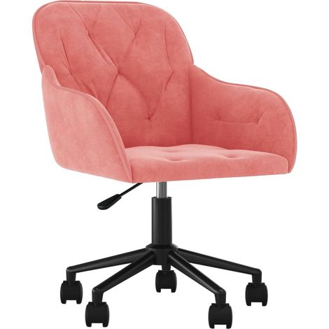 Chaise pivotante de bureau,Fauteuil de bureau, Chaise Gaming Rose Velours CFW24621 (1/5)