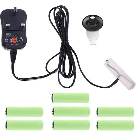 Adaptateur secteur universel AA (2 piles AA) pour radio, jouet, horloge ou bande LED (câble d'alimentation britannique). Remplace les piles AA par 8 AA. (1/5)