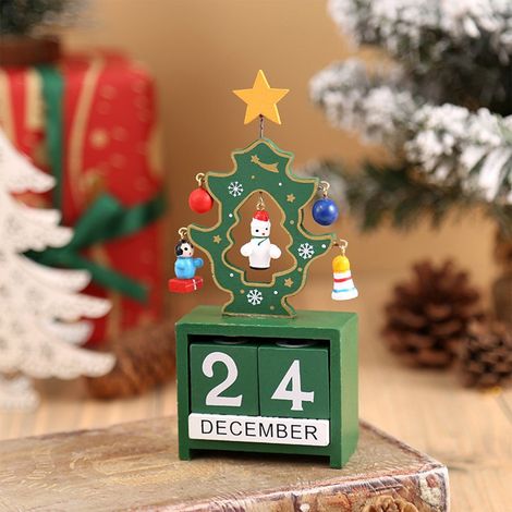 Calendrier De Lavent Numérique En Bois - Renne Arbre De Noël Avec Support À Chocolats - Décoration De Bureau Et Intérieur - 1 Pièce (1/5)
