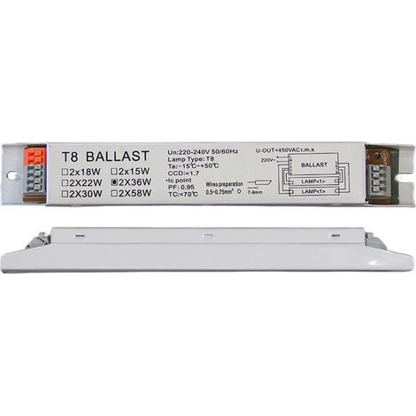 220-240v Ac 2x36w large tension T8 Ballast électronique lampe fluorescente Ballasts