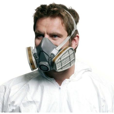 1pc Demi-masque classique réutilisable 6200,sans cartouches filtrantes-Système bi-filtres pour une résistance respiratoire limitée (1/4)