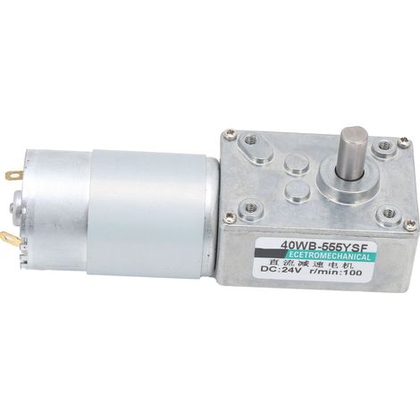 Moteur à engrenage à vis sans fin à turbine CC, grande torsion, basse vitesse, 2 voies, 24 V CC, XD40WB-555YSF, 100 tr/min (1/5)