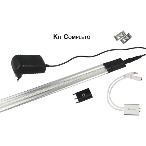 Kit Barra Led Con Sensore Door Apertura Anta 50cm Luce Calda Alimentatore Compreso Per Cucina Sottopensile Mobile ect.
