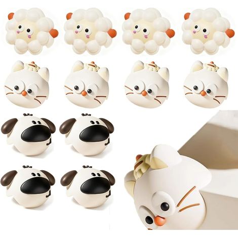 Set di 12 simpatici proteggi angoli a forma di animali - Protezioni per bordi in morbido silicone - tavoli - scrivanie - e mobili - resistenti e flessibili - perfetti (1/3)