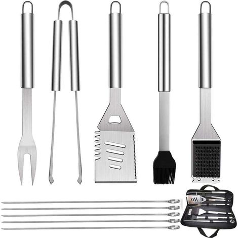 10-teiliges Edelstahl Grillbesteck-Set mit Tragetasche (1/5)
