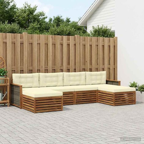 vidaXL Sofagarnituren mit Kissen 6 pcs Massivholz Akazie (1/5)