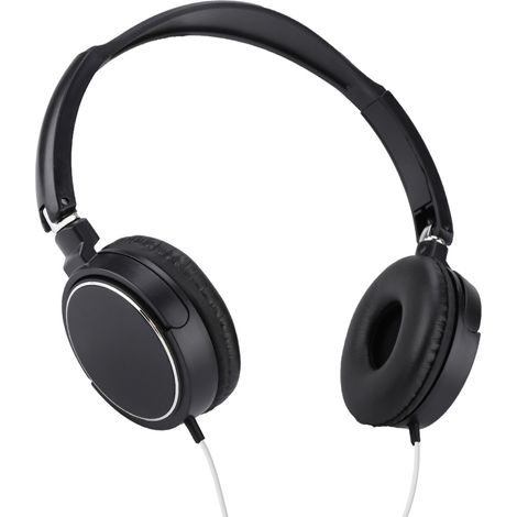 Casque audio filaire compact et pliable, stéréo HiFi, avec arceau, noir (1/5)