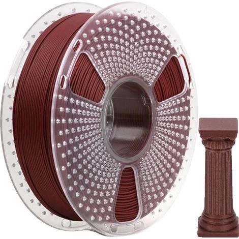 Filamento para impresión 3D, textura similar al mármol, alto rendimiento, color rojo ladrillo. (1/2)