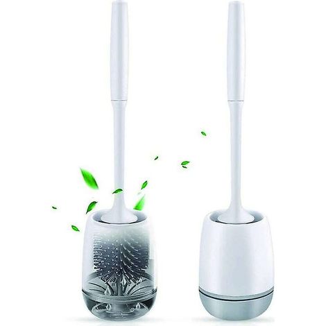 Green Mobility-Brosse de toilette blanche, brosses en silicone propres avec poils souples Tpr (1/3)