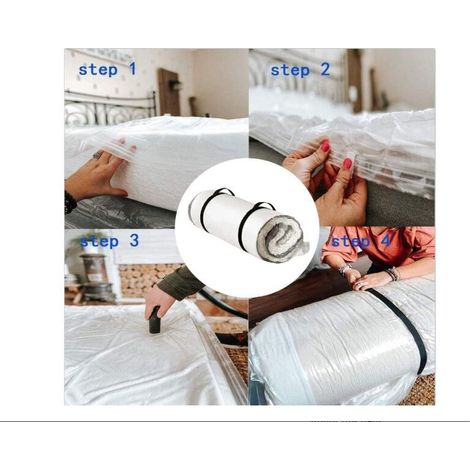 Sacchi sottovuoto extra-large per materassi 210 x 130 cm – Compressione senza pompa – Per materassi fino a 7 cm di spessore – Salvaspazio (1/5)