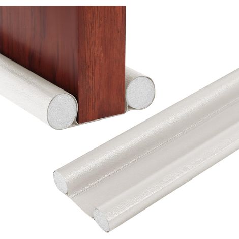 Bas de porte, boudin de porte à double isolation, boudin pour bas de porte intérieure, protection contre le froid, le vent et la poussière (Blanc) (1/5)