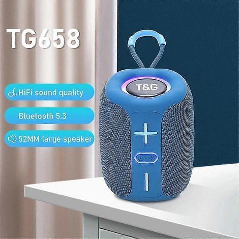 Enceinte portable sans fil TG658 avec caisson de basses TWS, support pour colonne, entrée auxiliaire et carte TF, radio FM, camouflage (1/5)
