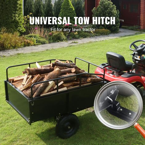 Remorque à benne basculante acier pour ATV et tracteur, 340 kg 0.43 m³, remorque de jardin à ridelles amovibles pour tondeuse (1/5)