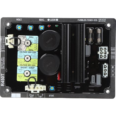 Régulateur de tension automatique R450T AVR, accessoire groupe électrogène, pièce industrielle, stabilisateur de voltage pour générateur, kit régulation, matériel professionnel. (1/5)
