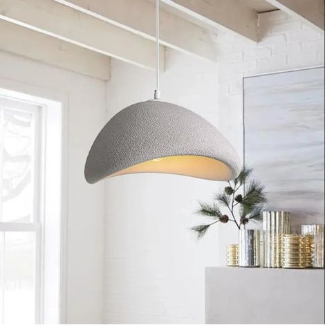Moderne Suspension Luminaire Industriel 20cm Vintage Lustre Plafonnier Ciment Style Nordique pour Salon Chambre,Gris (1/5)