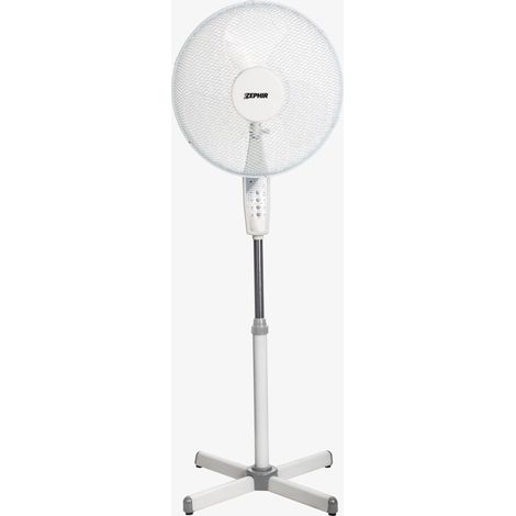 Ventilateur sur pied ZEPHIR 45W 3 vitesses D40cm Télécommande Blanc (1/5)