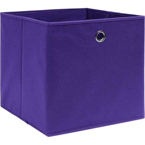 Boîtes de rangement 10 pcs Violet 32x32x32 cm Tissu