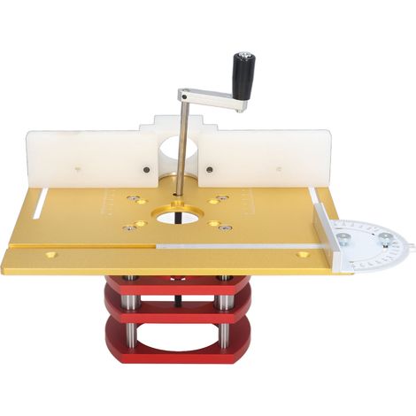 Kit élévateur pour défonceuse avec plaque supérieure, base de levage en métal, rainurage, affleurage, chanfreinage, table de travail, doré (1/5)