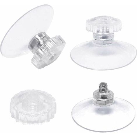 Ulisemlot di 30 ventose con filettatura e dadi zigrinati Ø 45 mm, trasparenti, per auto, campeggio, finestra, parasole (1/4)