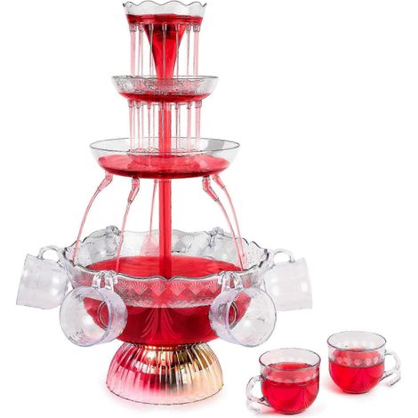 Fontana da festa a 3 livelli con base a LED e capacità di 1,5 galloni. (1/5)