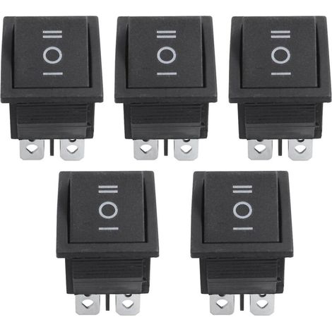 5 interrupteurs à bascule DPDT 6 broches noirs marche/arrêt/marche, 250 V CA/15 A ou 125 V CA/20 A (1/3)