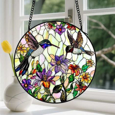 Capteur de Soleil en Vitrail Décoration Spirituelle pour Maison 30cm (1/4)