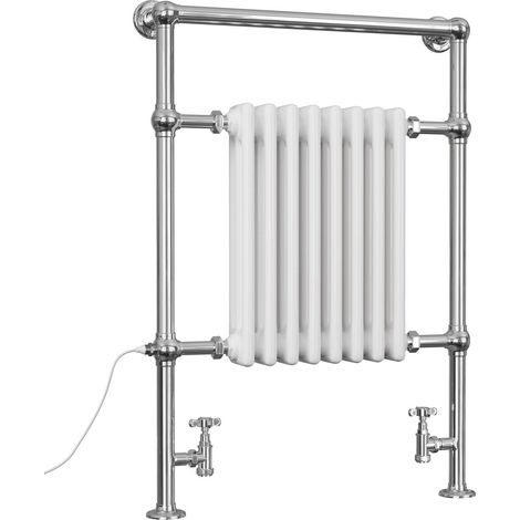 Adisham - Traditional Dual Fuel Towel Rail H963mm x W673mm Standard - Floor Standing (1/3)
