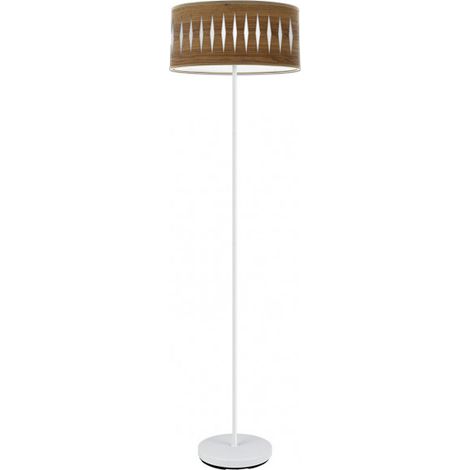 Pie Salon Piron 1xe27 Blanco/madera Oscura 165x40x40 Cm marca FABRILAMP