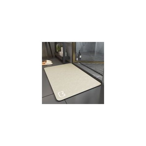 Tapis De Bain Diatomit Absorbant Séchage Rapide Antidérapant Beige-60x90cm (1/4)