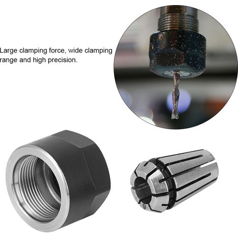 Lot 2 pince ER11 6 mm acier ressort + écrou de serrage pour fraiseuse CNC tour gravure (1/5)