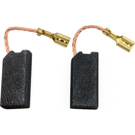 Balais de charbon 6,30x12,5x25mm – Ensemble de 2 – Avec ressort et connecteur – Pour Black & Decker Coupeuse/Scie DN17 (1/2)
